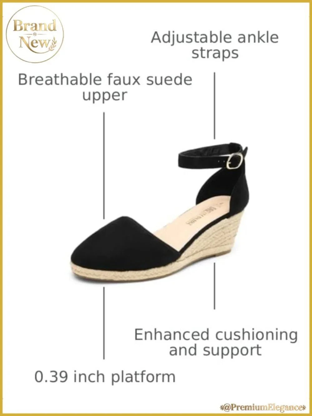 Women's Espadrilles Closed Toe Ankle Strap Platform Wedge Sandals